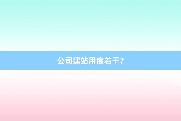 公司建站用度若干？